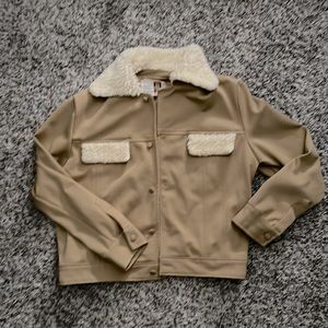 Tan faux fur accented jacket